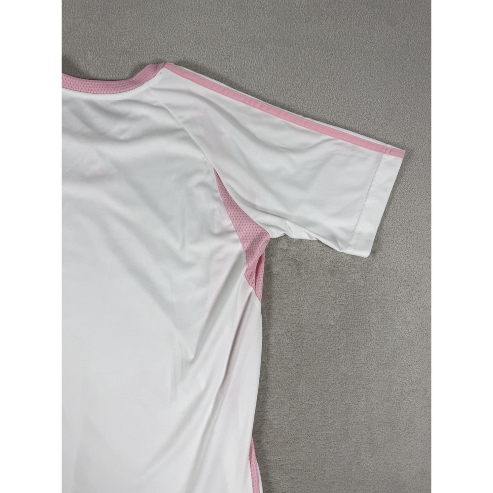 Vintage 2009 Adidas ClimaCool V-Neck Soccer Jersey White Pink Women's Size S - Picture 14 of 16